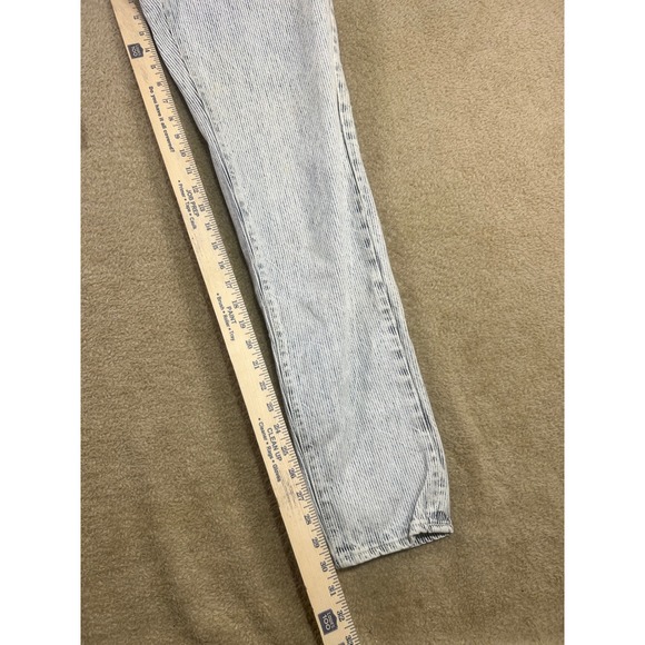 Vintage Levi's 501 High Waisted Button Fly‎ Striped Denim Jeans Size 7 USA Made - Picture 2 of 8